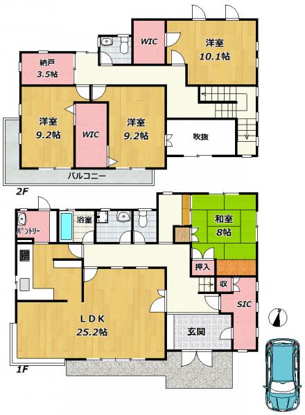 神戸市東灘区御影山手 中古一戸建間取画像