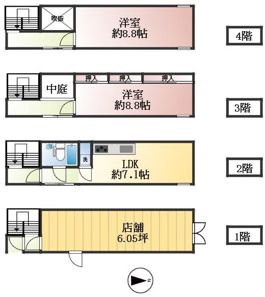 神戸市長田区駒ケ林町 中古一戸建間取画像