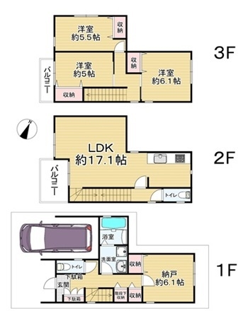 神戸市須磨区古川町 新築一戸建間取画像
