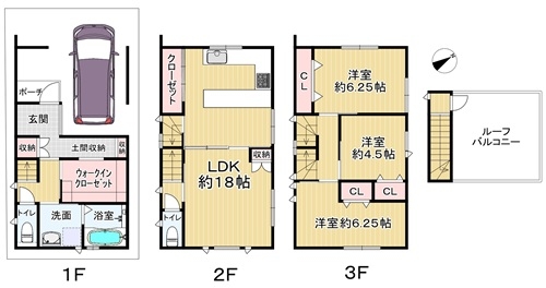 神戸市兵庫区御崎町 新築一戸建間取画像